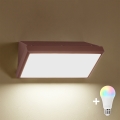 Brilagi - LED RGBW dimbar utomhusvägglampa TRIANGLE 1xE27/9W/230V 2700-6500K IP65 brun