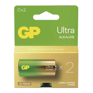 2 st Alkaliska batterier C GP ULTRA 1,5V