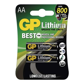 2 st Lithium Batterier AA GP LITHIUM 1,5V