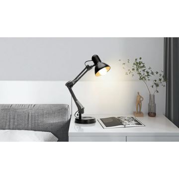 Aigostar - Bordslampa 2i1 1xE27/40W/230V svart