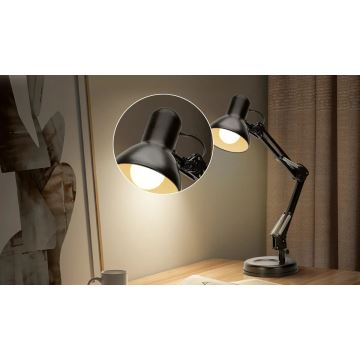 Aigostar - Bordslampa 2i1 1xE27/40W/230V svart