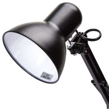 Aigostar - Bordslampa 2i1 1xE27/40W/230V svart