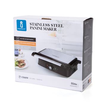 Aigostar - Kontaktgrill 1500W/230V krom/svart