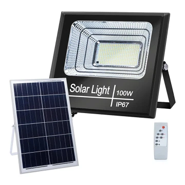 Aigostar - LED Dimbar solcellstrålkastare LED/100W/3,2V IP67 + RC