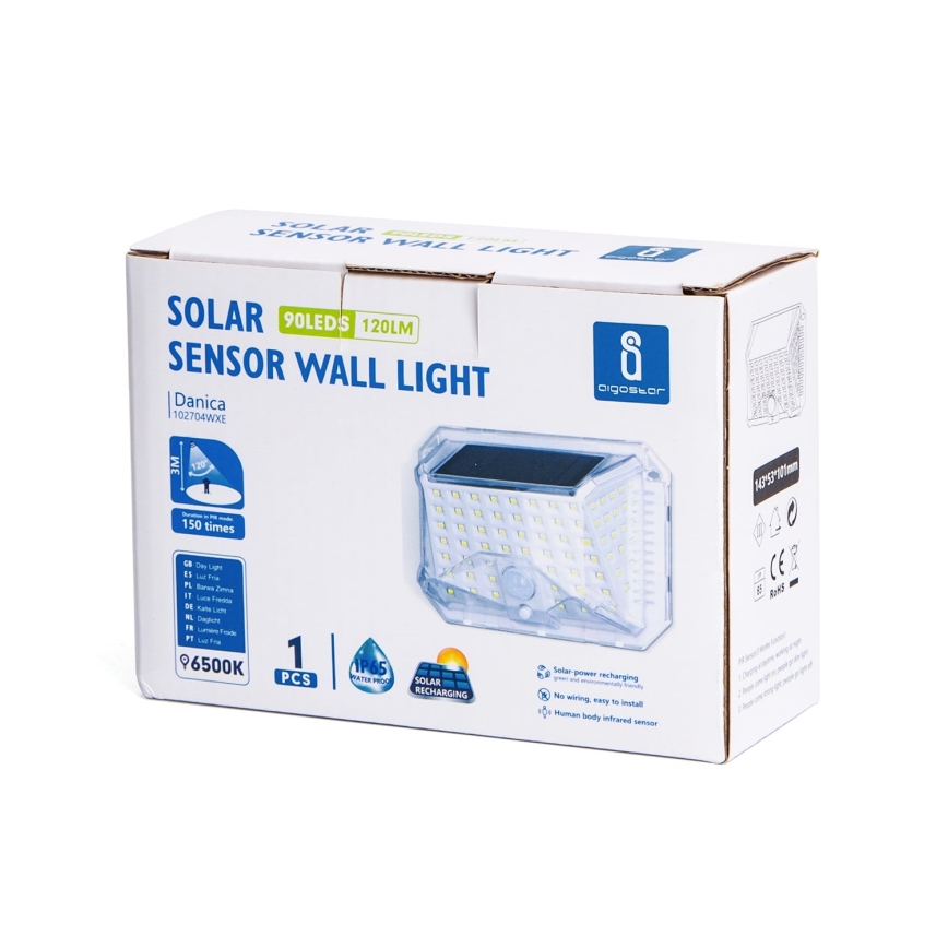 Aigostar - LED Utomhus solcellslampa med sensor LED/1,48W/5V IP65