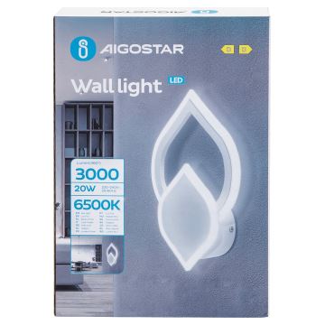 Aigostar - LED väggbelysning LED/20W/230V 6500K vit