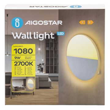 Aigostar - LED väggbelysning LED/9W/230V 2700K vit