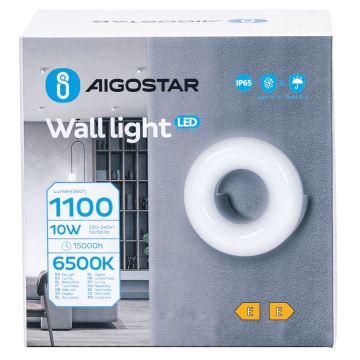 Aigostar - LED vägglampa för utomhusbruk LED/10W/230V 6500K IP65 svart