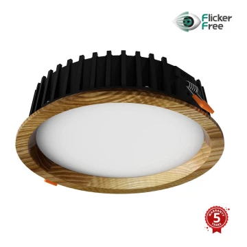 APLED - LED infälld belysning RONDO WOODLINE LED/12W/230V 3000K diameter 20 cm ask massivt trä
