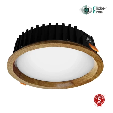 APLED - LED infälld belysning RONDO WOODLINE LED/12W/230V 4000K diameter 20 cm ek massivt trä