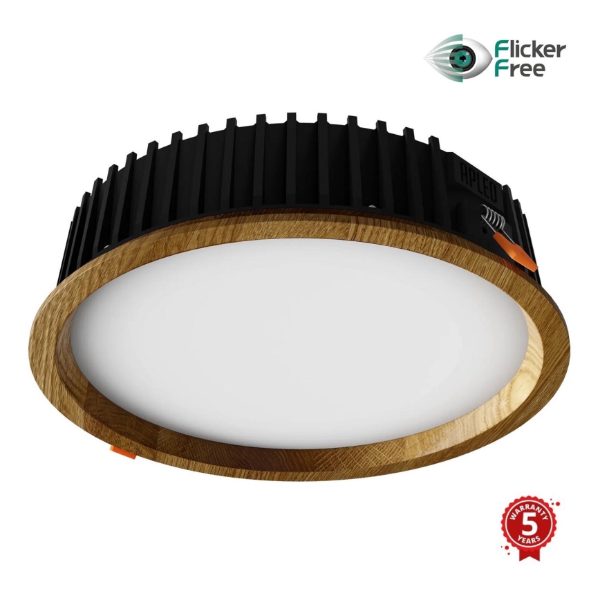 APLED - LED infälld belysning RONDO WOODLINE LED/18W/230V 3000K diameter 26 cm ek massivt trä