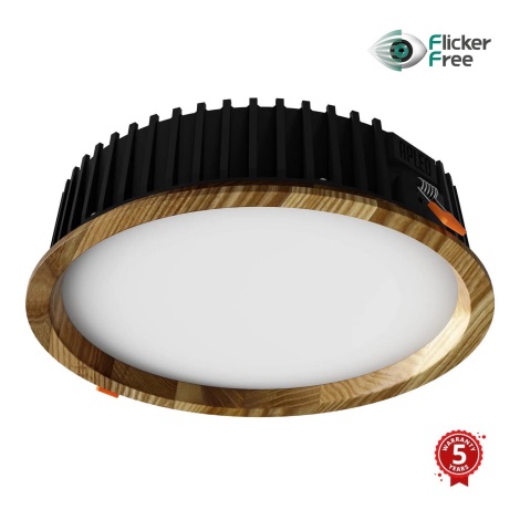 APLED - LED infälld belysning RONDO WOODLINE LED/18W/230V 4000K diameter 26 cm ask massivt trä