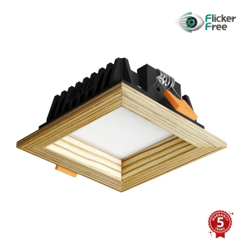 APLED - LED infälld belysning SQUARE WOODLINE LED/6W/230V 3000K 12x12 cm tall massivt trä