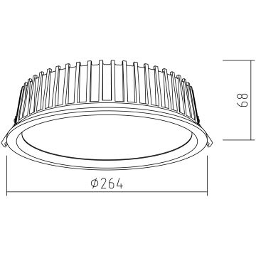 APLED - LED infälld belysning RONDO WOODLINE LED/18W/230V 4000K diameter 26 cm ek massivt trä