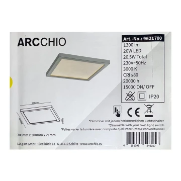 Arcchio - LED Dimbar taklampa SOLVIE LED/20W/230V