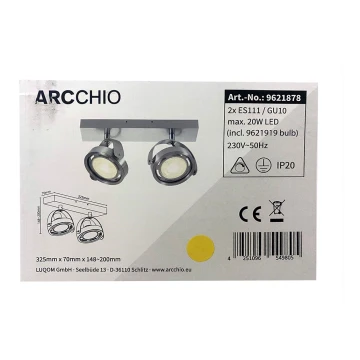 Arcchio - LED ljusreglerad spotlight MUNIN 2xES111/GU10/11,5W/230V