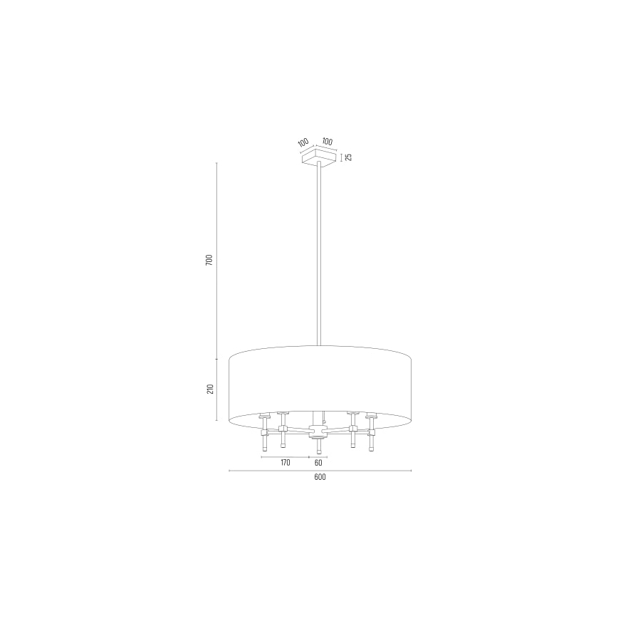 Argon 2146 - Pendelkrona ABBANO 5xE14/7W/230V mässing/grön