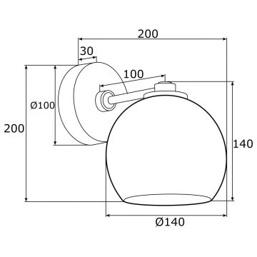 Argon 4202 - Vägglampa OVIEDO 1xE27/15W/230V