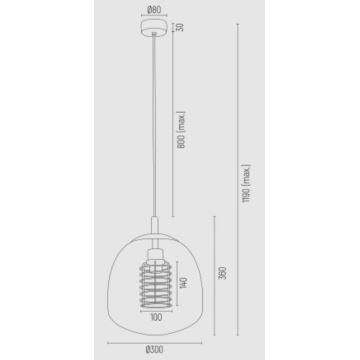 Argon 4677 - Takkkrona på ett snöre  GLEN 1xE27/15W/230V