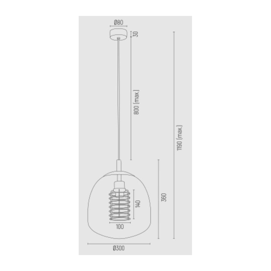 Argon 4677 - Takkkrona på ett snöre  GLEN 1xE27/15W/230V