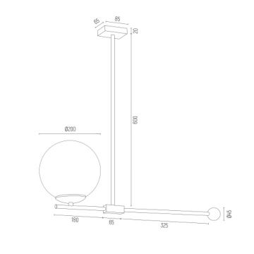 Argon 4738 - Takkrona  on a pole MEGAN 1xE14/7W/230V