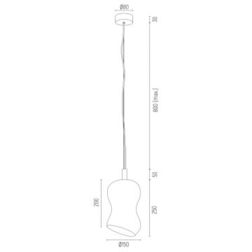 Argon 4742 - Takkkrona på ett snöre  DEPORTIVO 1xE27/15W/230V