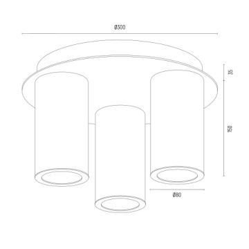 Argon 6304 - Taklampa HAMPTON 3xE14/7W/230V guld