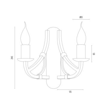 Argon 7181 - Vägglampa LORENZO 2xE14/7W/230V