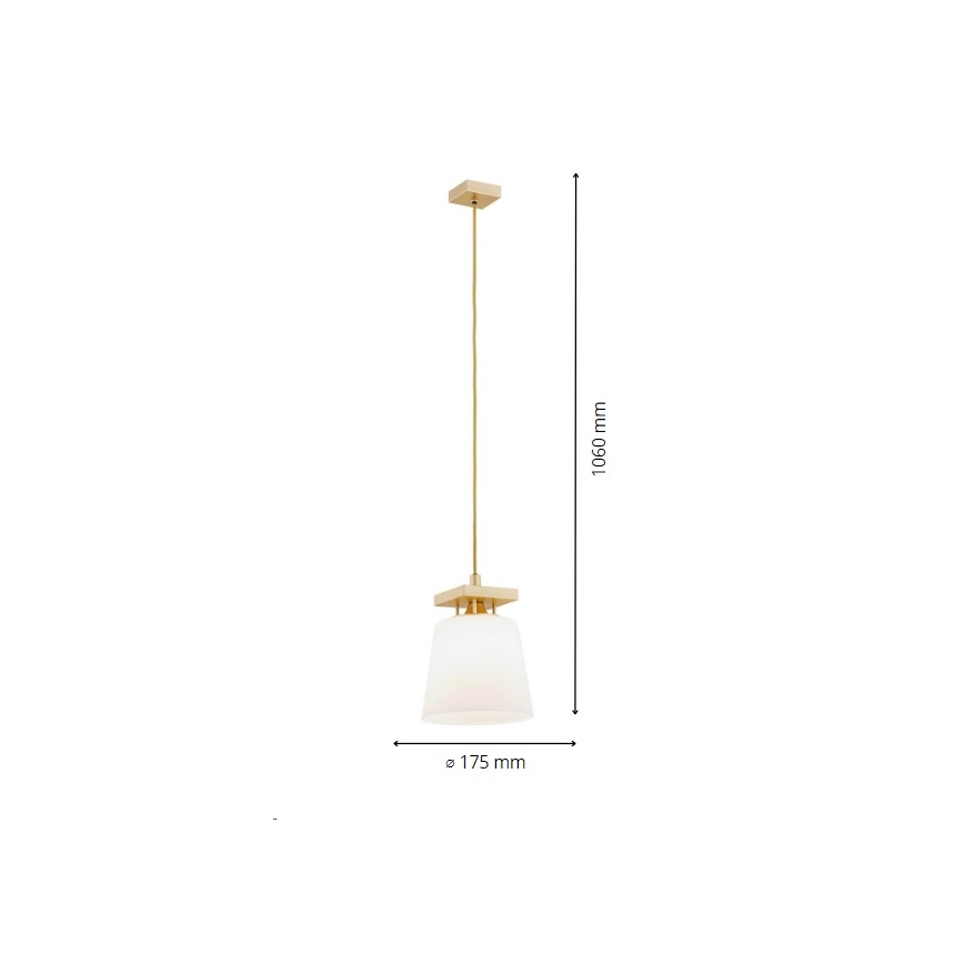 Argon 8261 - Ljuskrona med textilsladd ARDEN 1xE27/15W/230V guld