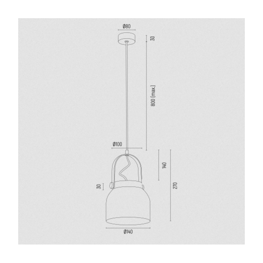 Argon 8290 - Ljuskrona med textilsladd LOGAN 1xE27/15W/230V diameter 14 cm vit