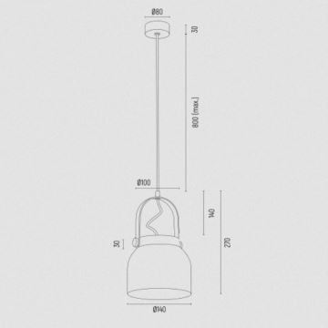 Argon 8291 - Ljuskrona med textilsladd LOGAN 1xE27/15W/230V diameter 14 cm svart