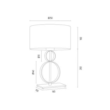 Argon 8310 - Bordslampa PERSEO 1xE27/15W/230V 42 cm grädde/guld