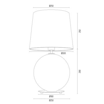 Argon 8530 - Bordslampa HAMILTON 1xE27/15W/230V 54 cm grädde/grå