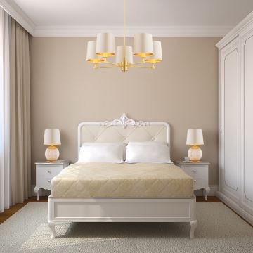 Argon 8535 - Bordslampa HAMILTON 1xE27/15W/230V 54 cm grädde/beige