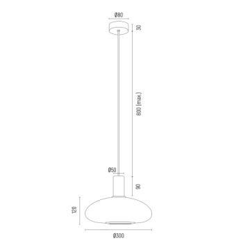 Argon 8565 - Ljuskrona med textilsladd SAGUNTO PLUS 1xE27/15W/230V diameter 30 cm svart