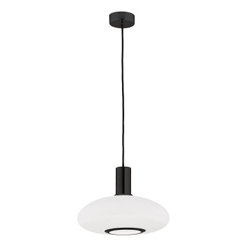 Argon 8565 - Ljuskrona med textilsladd SAGUNTO PLUS 1xE27/15W/230V diameter 30 cm svart