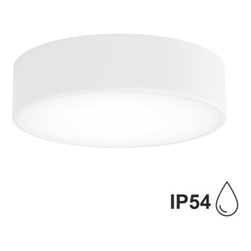 Badrumstaklampa med sensor CLEO 2xE27/24W/230V d. 30 cm vit IP54