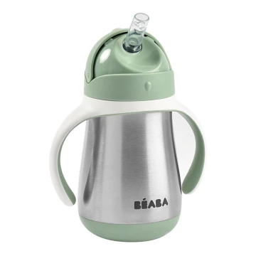 Beaba - Thermo-insulated mug med en straw 250 ml grön