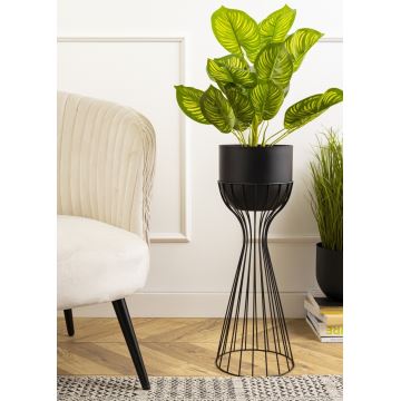 Blomkruka av metall LOFT 56x20 cm svart