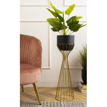 Blomkruka av metall LOFT 68x20 cm guld/svart