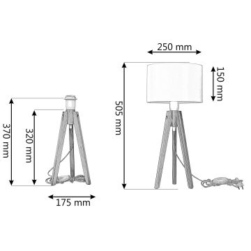 Bordslampa ALBA 1xE27/60W/230V grädde/tall