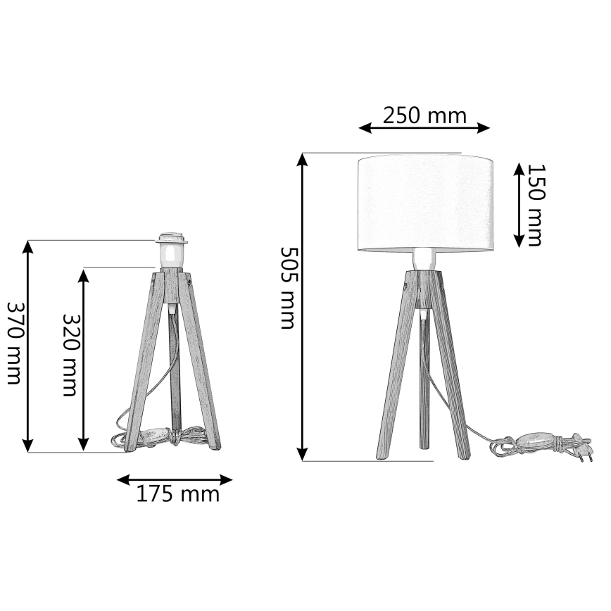 Bordslampa ALBA 1xE27/60W/230V grädde/tall