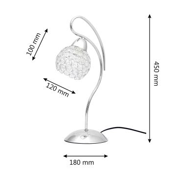 Bordslampa DORA 1xE27/15W/230V skinande krom/genomskinlig