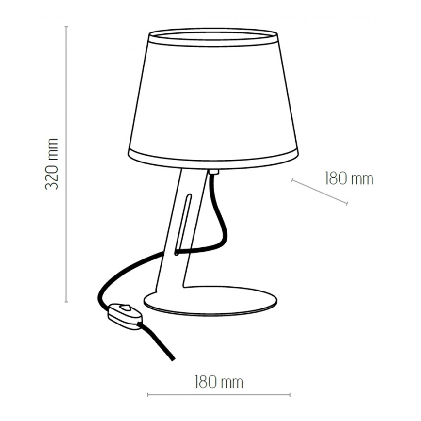 Bordslampa  GRACIA 1xE27/60W/230V svart 