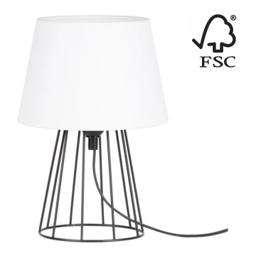 Bordslampa  MANGOO 1xE27/40W/230V vit /svart  - FSC-certifierad