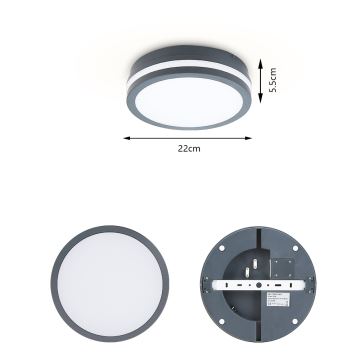 Brilagi - LED belysning med sensor för utomhusbruk BENE LED/18W/230V diameter 22 cm antracit IP54