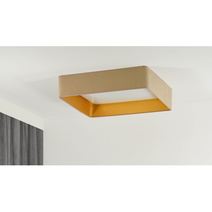 Brilagi - LED Dimbar taklampa VELVET SQUARE LED/24W/230V 3000/4000/6500K + fjärrkontroll beige