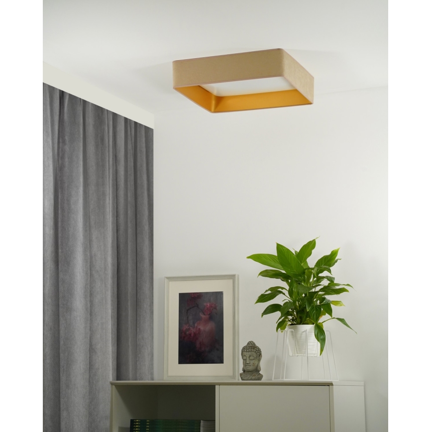 Brilagi - LED Dimbar taklampa VELVET SQUARE LED/24W/230V 3000/4000/6500K + fjärrkontroll beige