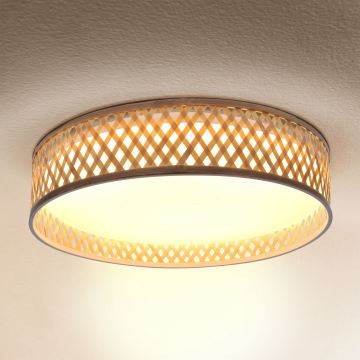 Brilagi - LED Dimbar taklampa CAMILA LED/48W/230V 3000-6500K Bambu diameter 40 cm + fjärrkontroll