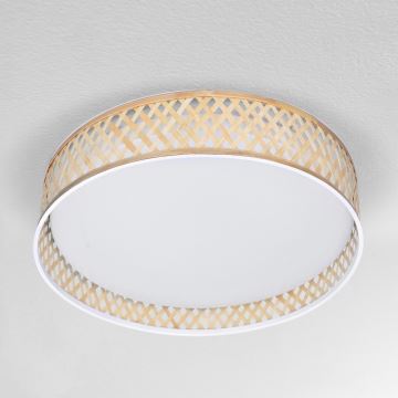 Brilagi - LED Dimbar taklampa CAMILA LED/48W/230V 3000-6500K Bambu diameter 40 cm + fjärrkontroll